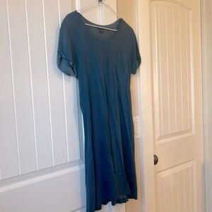 Theory Blue Pima Cotton Dress with pocket and back detail Size M